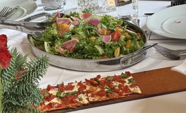 delicious salad and flatbread